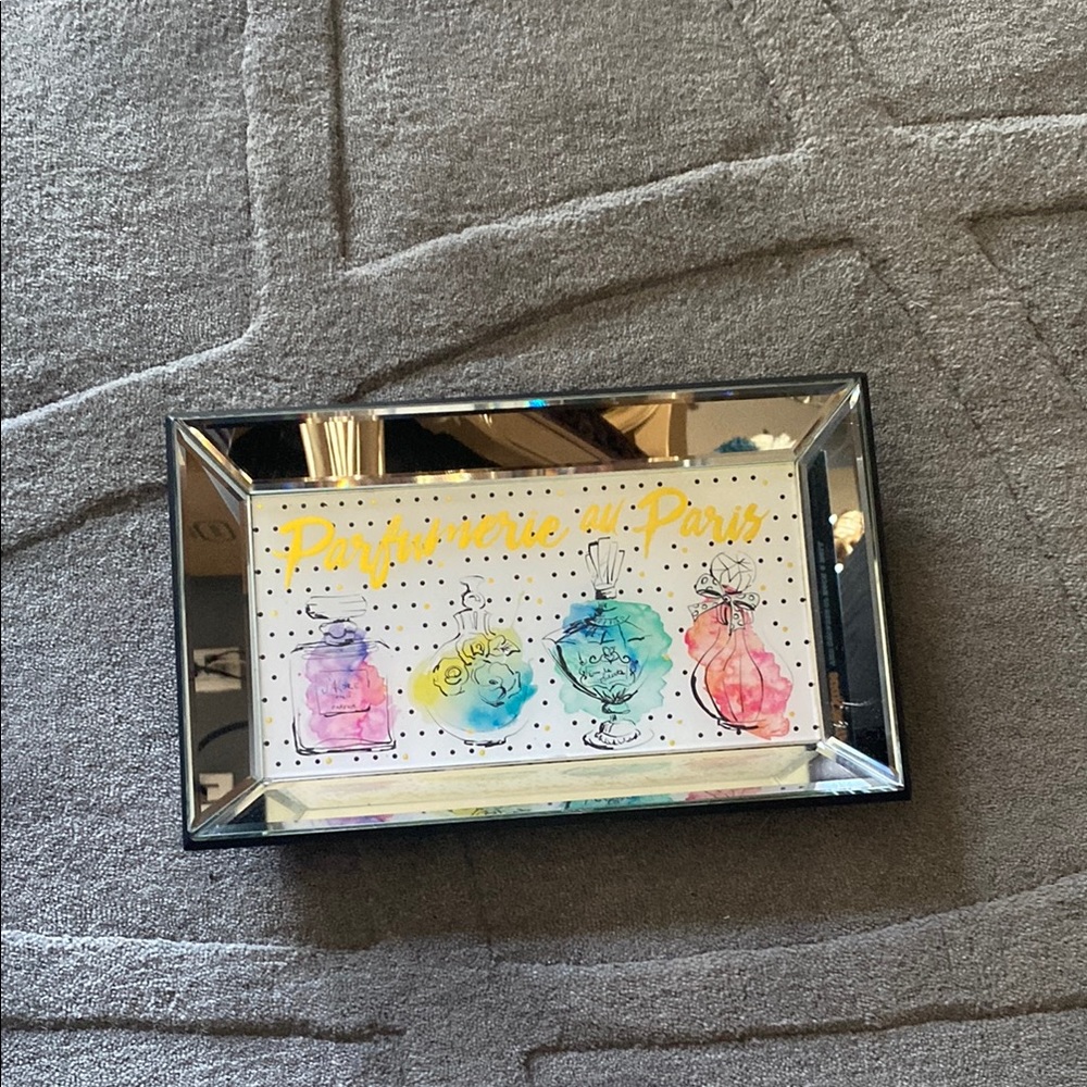 Elle Decor Decorative Perfume Tray with Mirror Edges lowest price no offers